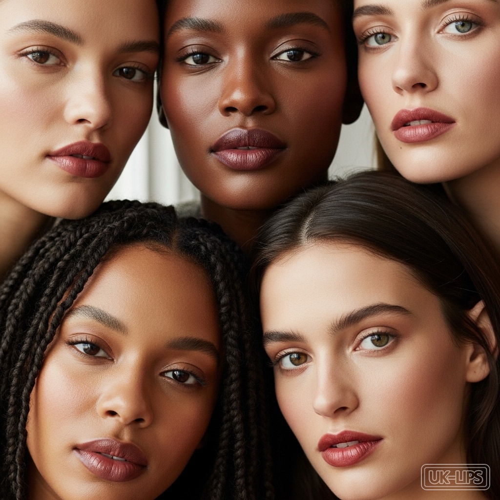 Diverse women embracing velvet lip textures for inclusive winter beauty.