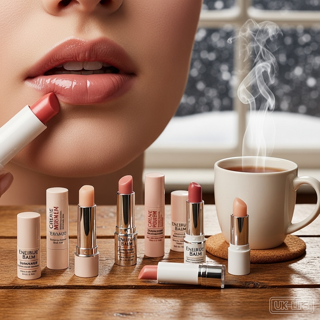 Assortment of hydrating lip balms for winter protection
