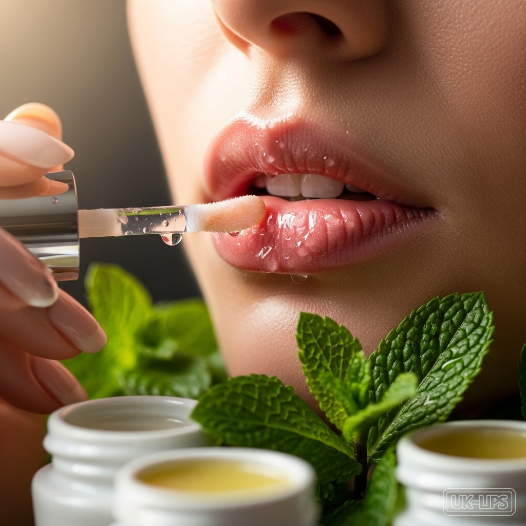 Sheer lip oil application on hydrated spring lips